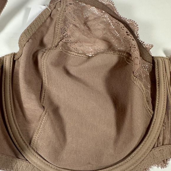 Simone Perele Bra 36F Caresse Full Cup U/W + Large Bikini Panties Coco Brown NWT - Picture 6 of 15